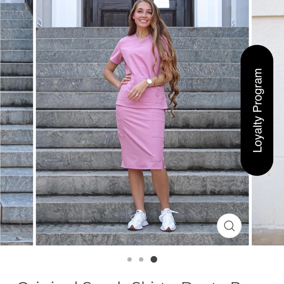 C. Saucy, 2XL, 24.5 length, dusty rose, scrub skirt - Picture 2 of 5